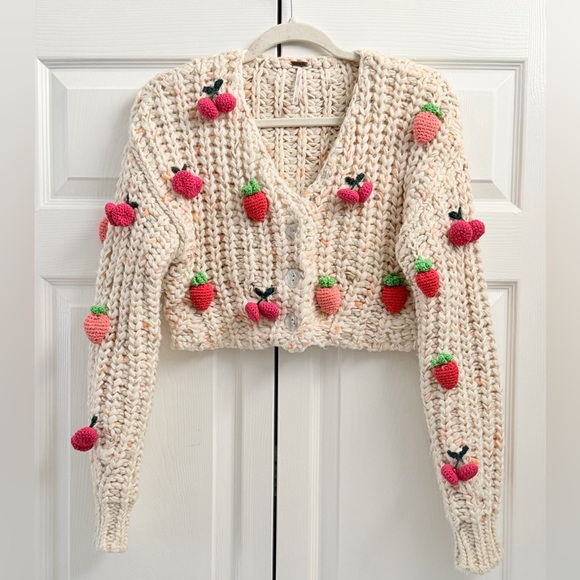 Free People Strawberry Fields Cardigan XS - Picture 3 of 11
